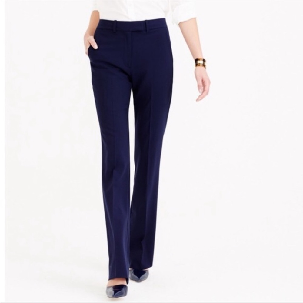 J Crew high-waist Preston pant in Navy wool